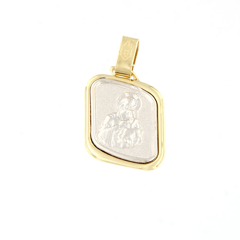 Gold bicolour embossed Virgin Mary for Boy and Girl K14.