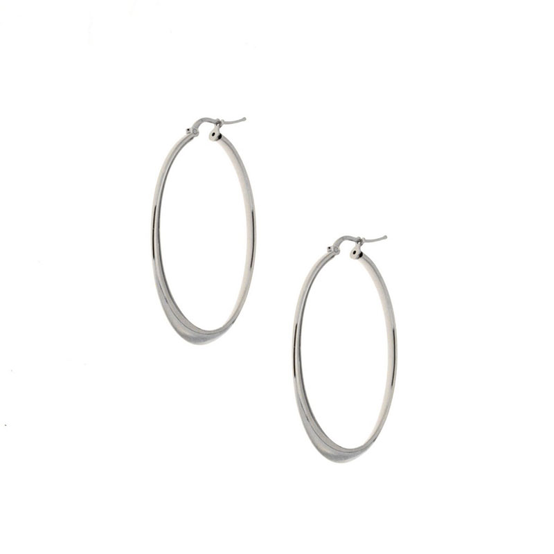 Womens silver hoop earrings 925° with diameter 34mm.