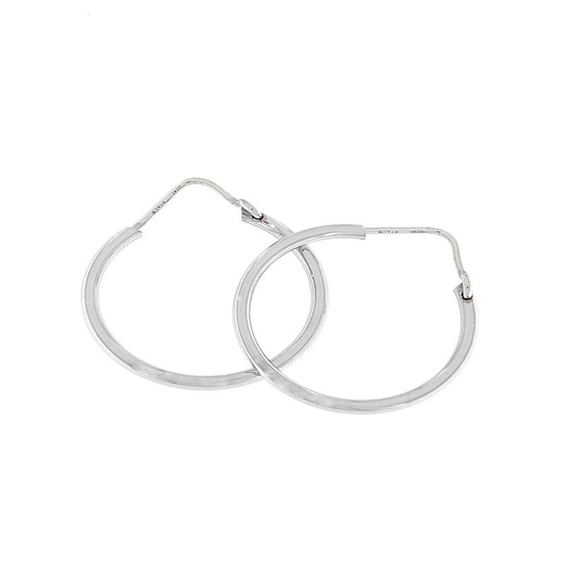 Womens silver hoop earrings 925° with diameter 26mm.