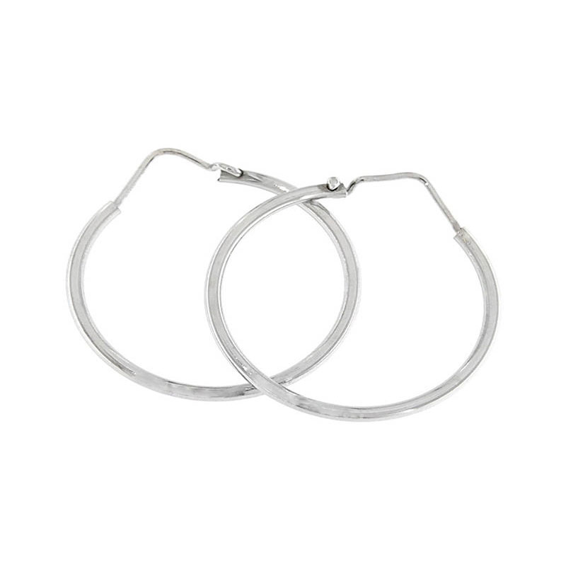 Womens silver hoop earrings 925° with diameter 50mm.