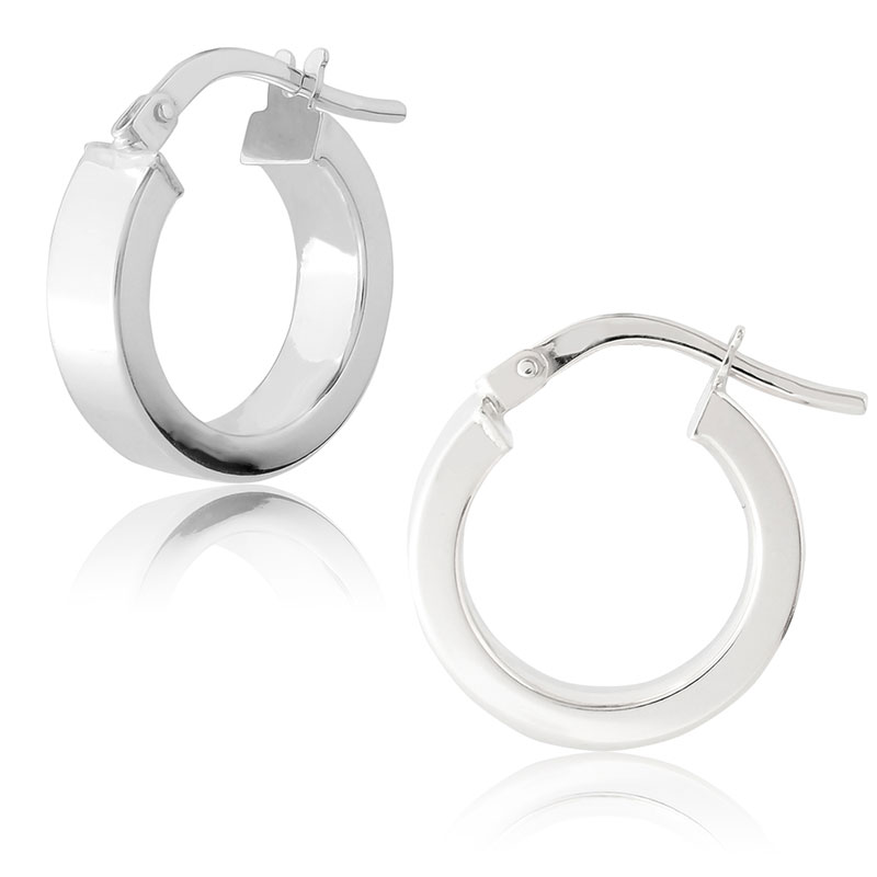 Womens silver hoop earrings 925° with diameter 20mm.