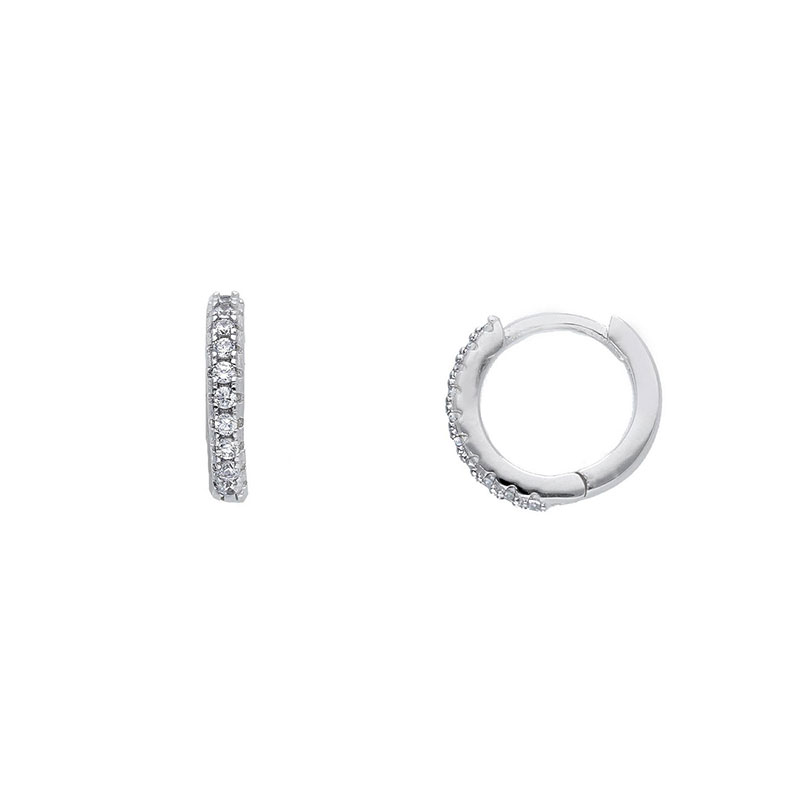 Womens silver earrings small hoops 925° with diameter 15mm.