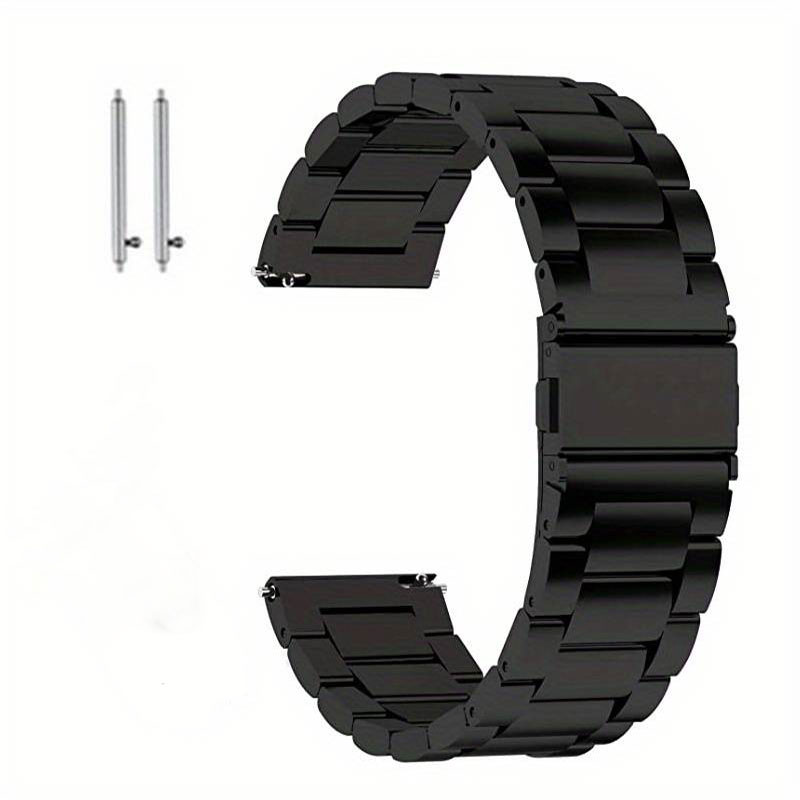 Black solid metal bracelet with easy change system 20mm.