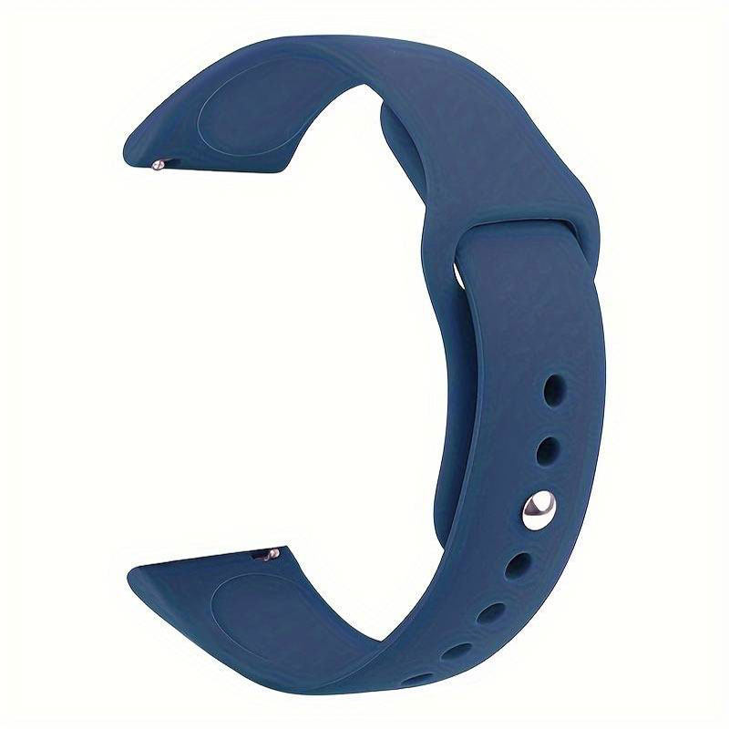 Silicone strap Blue with smooth surface 20mm.