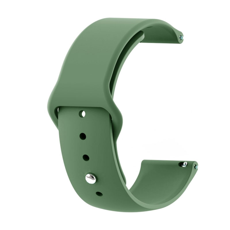 Silicone strap Dark olive oil with smooth surface 22mm. 