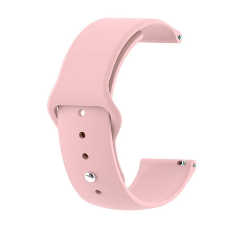 Silicone strap Pink with smooth surface 22mm.