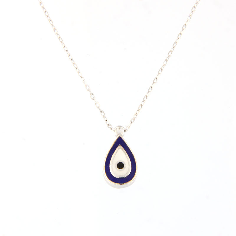 Womens silver Eye necklace 925 decorated with enamel.