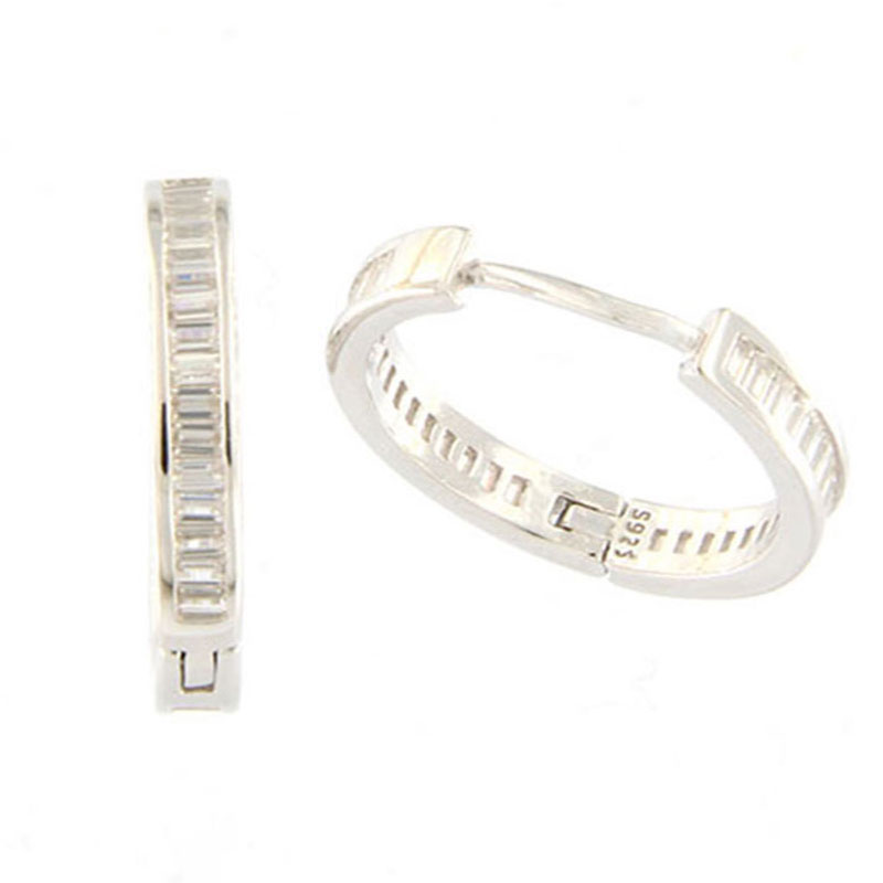 Γυναικεία Σκουλαρίκια Κρίκοι Ασήμι 925 με Ζιργκόν.