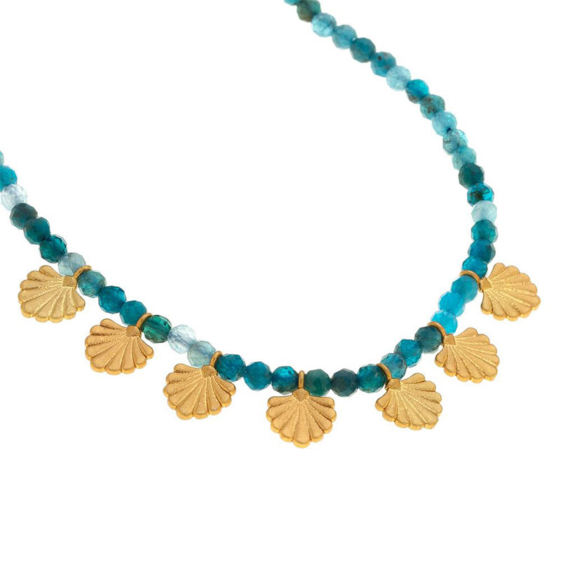 Women’s Gold-Plated 925 Silver Pendant with Antefixes & Apatites.